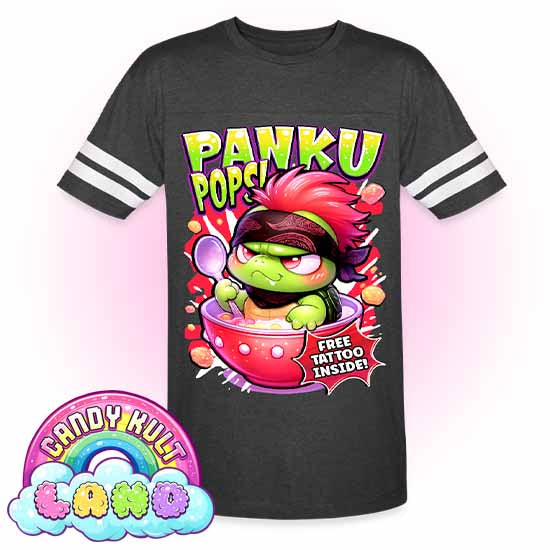 Panku Pops Cereal  - Candy Kult Land Men's / Unisex Vintage Sport T-Shirt - Candy Kult - Candy Cult - Candy Kult Land - Wishbone - Boo Kitty - Panku - Frosti - Toxic Kitten - Hex-Heart - Cult Candy - Cake High Heels - [product_vendor}