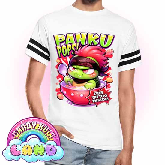 Panku Pops Cereal  - Candy Kult Land Men's / Unisex Vintage Sport T-Shirt - Candy Kult - Candy Cult - Candy Kult Land - Wishbone - Boo Kitty - Panku - Frosti - Toxic Kitten - Hex-Heart - Cult Candy - Cake High Heels - [product_vendor}