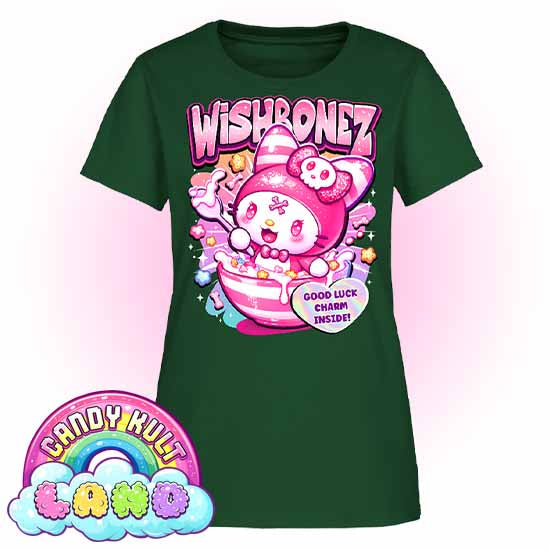 Wishbonez Cereal - Candy kult Land Women's FITTED T-Shirt - Candy Kult - Candy Cult - Candy Kult Land - Wishbone - Boo Kitty - Panku - Frosti - Toxic Kitten - Hex-Heart - Cult Candy - Cake High Heels - [product_vendor}