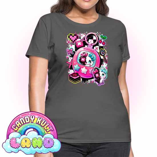 Toxic Kitten Virtual Pet - Candy Kult Land Women's FITTED T-Shirt - Candy Kult - Candy Cult - Candy Kult Land - Wishbone - Boo Kitty - Panku - Frosti - Toxic Kitten - Hex-Heart - Cult Candy - Cake High Heels - [product_vendor}