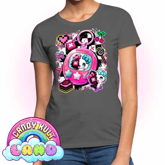 Toxic Kitten Virtual Pet - Candy Kult Land Women's FITTED T-Shirt - Candy Kult - Candy Cult - Candy Kult Land - Wishbone - Boo Kitty - Panku - Frosti - Toxic Kitten - Hex-Heart - Cult Candy - Cake High Heels - [product_vendor}