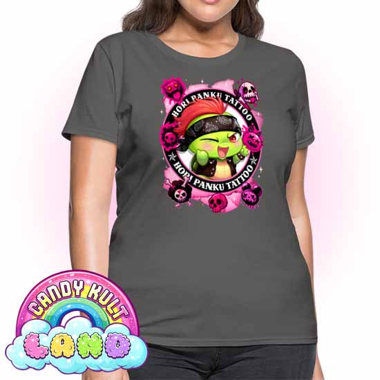 Hori Panku Tattoo Pink - Candy Kult Land Women's FITTED T-Shirt - Candy Kult - Candy Cult - Candy Kult Land - Wishbone - Boo Kitty - Panku - Frosti - Toxic Kitten - Hex-Heart - Cult Candy - Cake High Heels - [product_vendor}