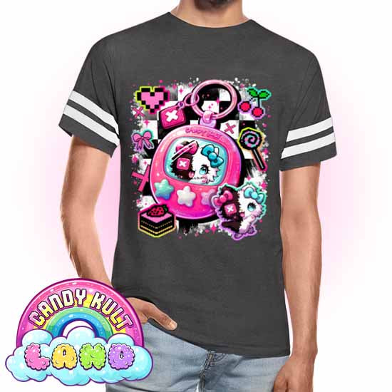 Toxic kitten Virtual Pet  - Candy Kult Land Men's / Unisex Vintage Sport T-Shirt - Candy Kult - Candy Cult - Candy Kult Land - Wishbone - Boo Kitty - Panku - Frosti - Toxic Kitten - Hex-Heart - Cult Candy - Cake High Heels - [product_vendor}