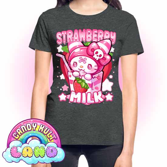 Wishbone Strawberry Milk - Candy Kult land REGULAR FIT Ladies T-Shirt - Candy Kult - Candy Cult - Candy Kult Land - Wishbone - Boo Kitty - Panku - Frosti - Toxic Kitten - Hex-Heart - Cult Candy - Cake High Heels - [product_vendor}