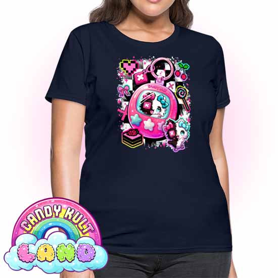 Toxic Kitten Virtual Pet - Candy Kult Land Women's FITTED T-Shirt - Candy Kult - Candy Cult - Candy Kult Land - Wishbone - Boo Kitty - Panku - Frosti - Toxic Kitten - Hex-Heart - Cult Candy - Cake High Heels - [product_vendor}