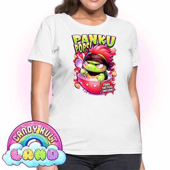 Panku Pops Cereal - Candy Kult Land Women's FITTED T-Shirt - Candy Kult - Candy Cult - Candy Kult Land - Wishbone - Boo Kitty - Panku - Frosti - Toxic Kitten - Hex-Heart - Cult Candy - Cake High Heels - [product_vendor}