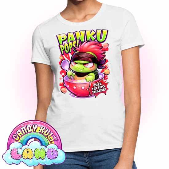 Panku Pops Cereal - Candy Kult Land Women's FITTED T-Shirt - Candy Kult - Candy Cult - Candy Kult Land - Wishbone - Boo Kitty - Panku - Frosti - Toxic Kitten - Hex-Heart - Cult Candy - Cake High Heels - [product_vendor}