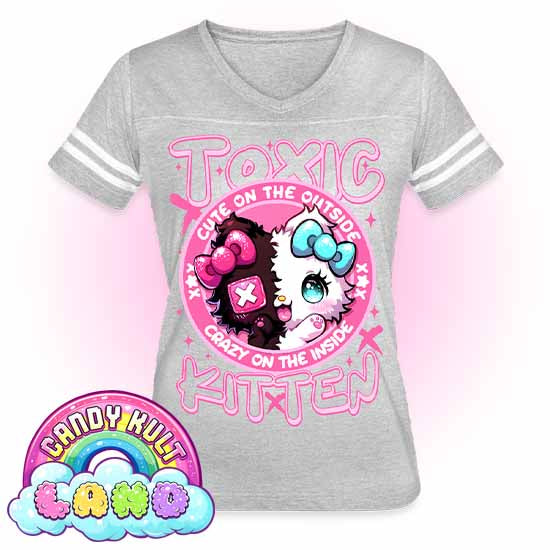 - Candy Kult Land Women’s Vintage Sport T-Shirt - Candy Kult - Candy Cult - Candy Kult Land - Wishbone - Boo Kitty - Panku - Frosti - Toxic Kitten - Hex-Heart - Cult Candy - Cake High Heels - [product_vendor}