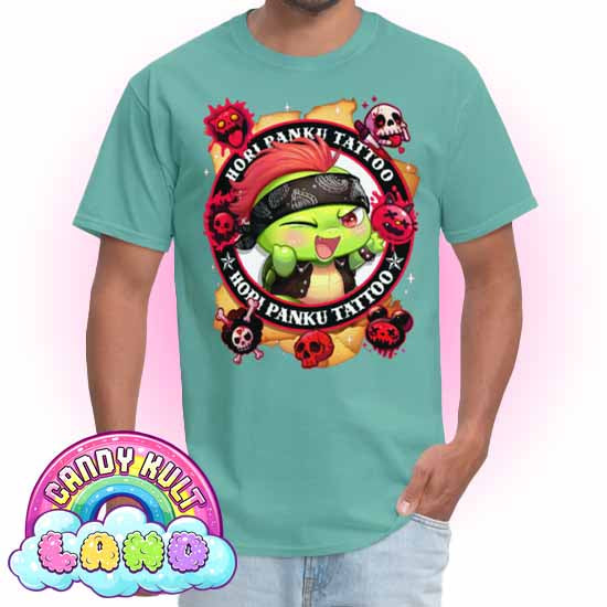 Hori Panku Tattoo - Candy Kult Land COLOUR Men's / Unisex Classic T-Shirt - Candy Kult - Candy Cult - Candy Kult Land - Wishbone - Boo Kitty - Panku - Frosti - Toxic Kitten - Hex-Heart - Cult Candy - Cake High Heels - [product_vendor}