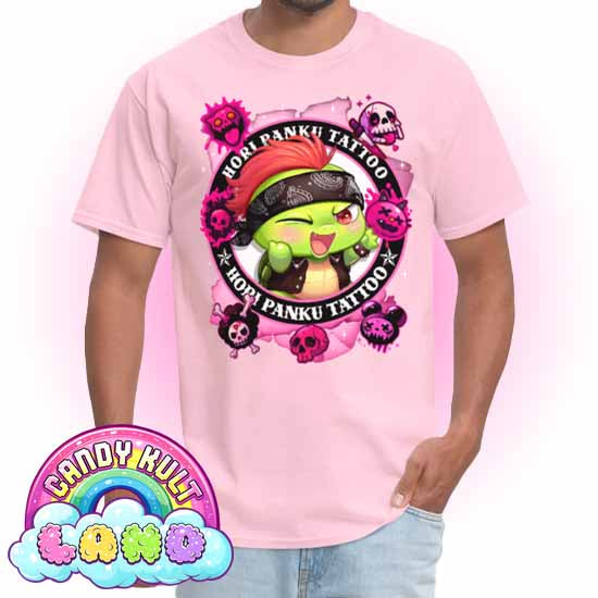 Hori Panku Tattoo Pink - Candy Kult Land COLOUR Men's / Unisex Classic T-Shirt - Candy Kult - Candy Cult - Candy Kult Land - Wishbone - Boo Kitty - Panku - Frosti - Toxic Kitten - Hex-Heart - Cult Candy - Cake High Heels - [product_vendor}