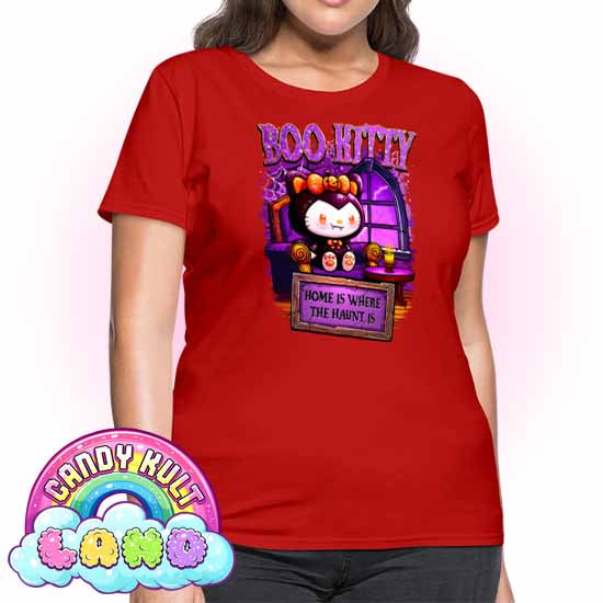 Home Is Where The Haunt Is Boo Kitty - Candy Kult land Women's FITTED T-Shirt - Candy Kult - Candy Cult - Candy Kult Land - Wishbone - Boo Kitty - Panku - Frosti - Toxic Kitten - Hex-Heart - Cult Candy - Cake High Heels - [product_vendor}