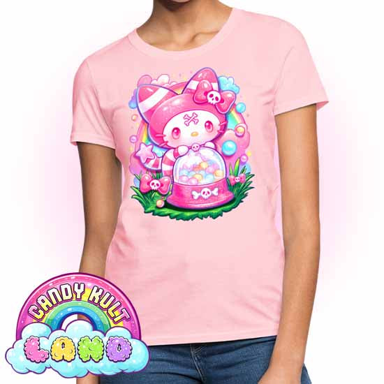 Wishbone Gumball Machine - Candy Kult Land Women's FITTED T-Shirt - Candy Kult - Candy Cult - Candy Kult Land - Wishbone - Boo Kitty - Panku - Frosti - Toxic Kitten - Hex-Heart - Cult Candy - Cake High Heels - [product_vendor}