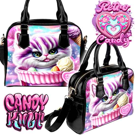 Cheshire Cat Ice Cream Dream Retro Candy Classic Crossbody Handbag - Candy Kult - Candy Cult - Candy Kult Land - Wishbone - Boo Kitty - Panku - Frosti - Toxic Kitten - Hex-Heart - Cult Candy - Cake High Heels - [product_vendor}