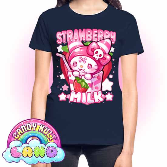 Wishbone Strawberry Milk - Candy Kult land REGULAR FIT Ladies T-Shirt - Candy Kult - Candy Cult - Candy Kult Land - Wishbone - Boo Kitty - Panku - Frosti - Toxic Kitten - Hex-Heart - Cult Candy - Cake High Heels - [product_vendor}