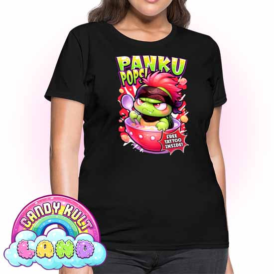 Panku Pops Cereal - Candy Kult Land Women's FITTED T-Shirt - Candy Kult - Candy Cult - Candy Kult Land - Wishbone - Boo Kitty - Panku - Frosti - Toxic Kitten - Hex-Heart - Cult Candy - Cake High Heels - [product_vendor}
