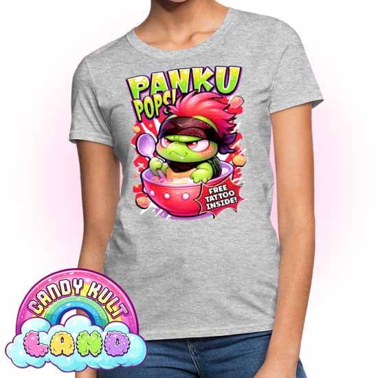 Panku Pops Cereal - Candy Kult Land Women's FITTED T-Shirt - Candy Kult - Candy Cult - Candy Kult Land - Wishbone - Boo Kitty - Panku - Frosti - Toxic Kitten - Hex-Heart - Cult Candy - Cake High Heels - [product_vendor}
