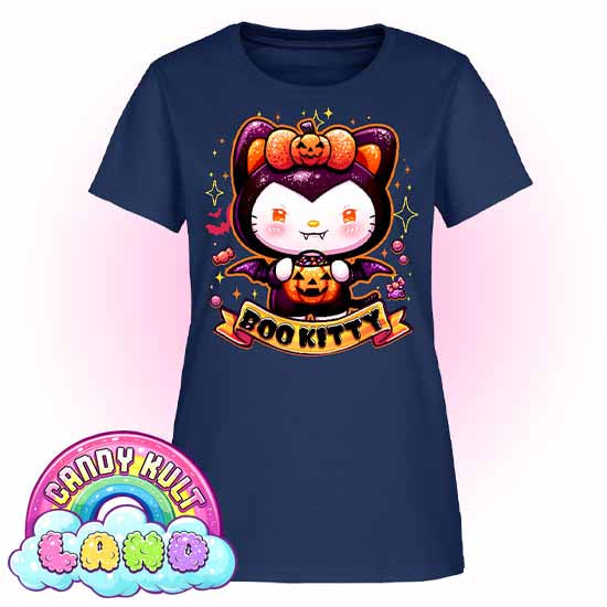 Boo Kitty - Candy Kult Land Women's FITTED T-Shirt - Candy Kult - Candy Cult - Candy Kult Land - Wishbone - Boo Kitty - Panku - Frosti - Toxic Kitten - Hex-Heart - Cult Candy - Cake High Heels - [product_vendor}