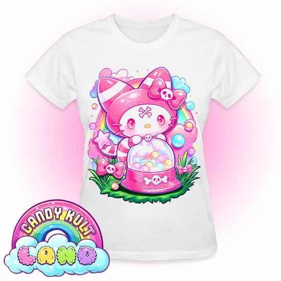 Wishbone Gumball Machine - Candy Kult land REGULAR FIT Ladies T-Shirt - Candy Kult - Candy Cult - Candy Kult Land - Wishbone - Boo Kitty - Panku - Frosti - Toxic Kitten - Hex-Heart - Cult Candy - Cake High Heels - [product_vendor}