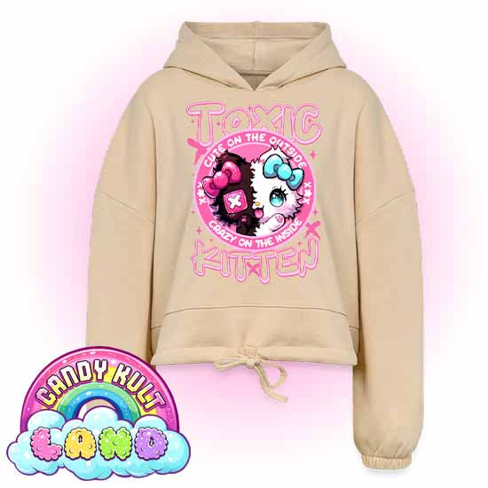 Crazy On The Inside Toxic Kitten - Candy Kult Land Women’s Cropped Hoodie