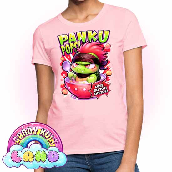 Panku Pops Cereal - Candy Kult Land Women's FITTED T-Shirt - Candy Kult - Candy Cult - Candy Kult Land - Wishbone - Boo Kitty - Panku - Frosti - Toxic Kitten - Hex-Heart - Cult Candy - Cake High Heels - [product_vendor}