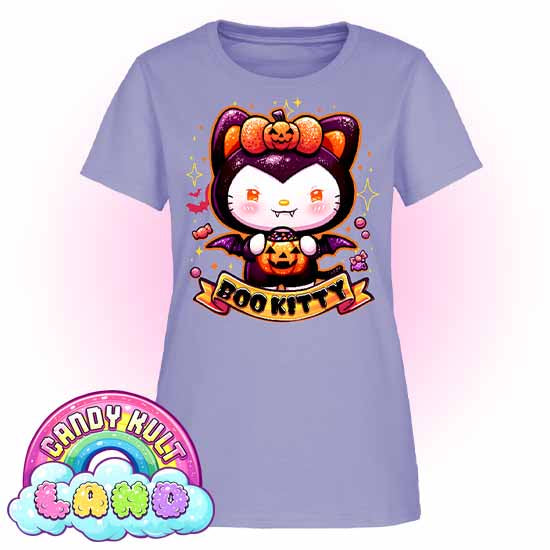 Boo Kitty - Candy Kult Land Women's FITTED T-Shirt - Candy Kult - Candy Cult - Candy Kult Land - Wishbone - Boo Kitty - Panku - Frosti - Toxic Kitten - Hex-Heart - Cult Candy - Cake High Heels - [product_vendor}