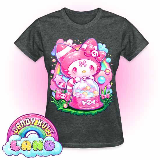 Wishbone Gumball Machine - Candy Kult land REGULAR FIT Ladies T-Shirt - Candy Kult - Candy Cult - Candy Kult Land - Wishbone - Boo Kitty - Panku - Frosti - Toxic Kitten - Hex-Heart - Cult Candy - Cake High Heels - [product_vendor}
