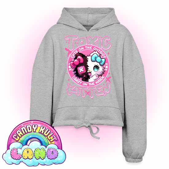 Crazy On The Inside Toxic Kitten - Candy Kult Land Women’s Cropped Hoodie