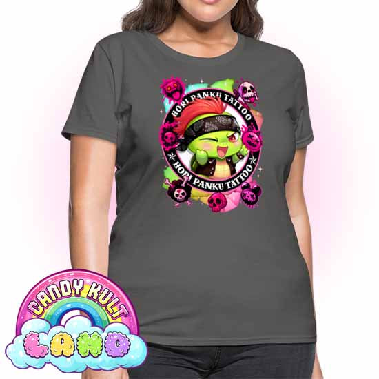 Hori Panku Tattoo Rainbow - Candy Kult Land Women's FITTED T-Shirt - Candy Kult - Candy Cult - Candy Kult Land - Wishbone - Boo Kitty - Panku - Frosti - Toxic Kitten - Hex-Heart - Cult Candy - Cake High Heels - [product_vendor}