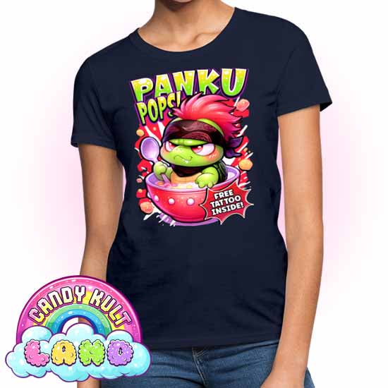 Panku Pops Cereal - Candy Kult Land Women's FITTED T-Shirt - Candy Kult - Candy Cult - Candy Kult Land - Wishbone - Boo Kitty - Panku - Frosti - Toxic Kitten - Hex-Heart - Cult Candy - Cake High Heels - [product_vendor}