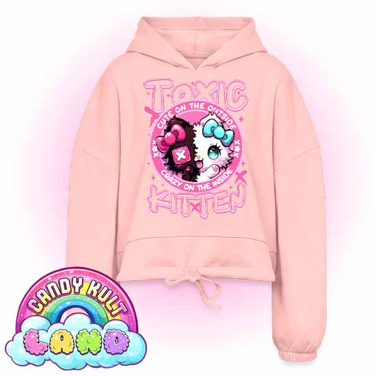 Crazy On The Inside Toxic Kitten - Candy Kult Land Women’s Cropped Hoodie