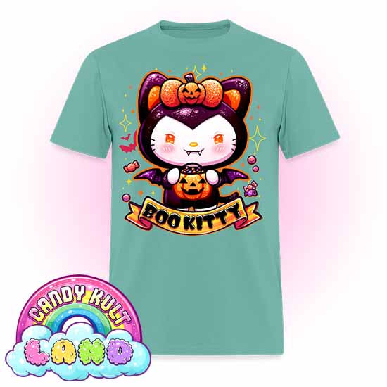 Boo Kitty - Candy Kult Land COLOUR Men's / Unisex Classic T-Shirt - Candy Kult - Candy Cult - Candy Kult Land - Wishbone - Boo Kitty - Panku - Frosti - Toxic Kitten - Hex-Heart - Cult Candy - Cake High Heels - [product_vendor}