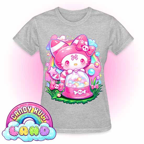 Wishbone Gumball Machine - Candy Kult land REGULAR FIT Ladies T-Shirt - Candy Kult - Candy Cult - Candy Kult Land - Wishbone - Boo Kitty - Panku - Frosti - Toxic Kitten - Hex-Heart - Cult Candy - Cake High Heels - [product_vendor}