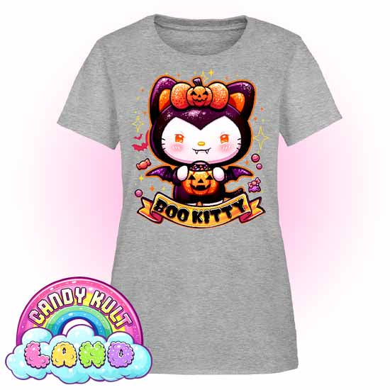 Boo Kitty - Candy Kult Land Women's FITTED T-Shirt - Candy Kult - Candy Cult - Candy Kult Land - Wishbone - Boo Kitty - Panku - Frosti - Toxic Kitten - Hex-Heart - Cult Candy - Cake High Heels - [product_vendor}
