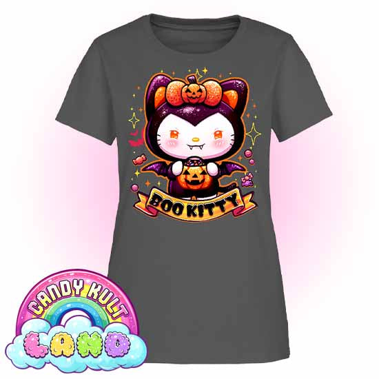 Boo Kitty - Candy Kult Land Women's FITTED T-Shirt - Candy Kult - Candy Cult - Candy Kult Land - Wishbone - Boo Kitty - Panku - Frosti - Toxic Kitten - Hex-Heart - Cult Candy - Cake High Heels - [product_vendor}