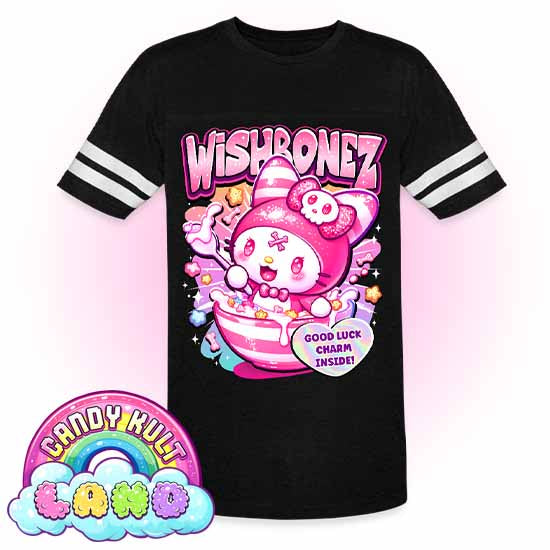 Wishbonez Cereal  - Candy Kult Land Men's / Unisex Vintage Sport T-Shirt - Candy Kult - Candy Cult - Candy Kult Land - Wishbone - Boo Kitty - Panku - Frosti - Toxic Kitten - Hex-Heart - Cult Candy - Cake High Heels - [product_vendor}