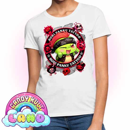 Hori Panku Tattoo Black - Candy Kult Land Women's FITTED T-Shirt - Candy Kult - Candy Cult - Candy Kult Land - Wishbone - Boo Kitty - Panku - Frosti - Toxic Kitten - Hex-Heart - Cult Candy - Cake High Heels - [product_vendor}