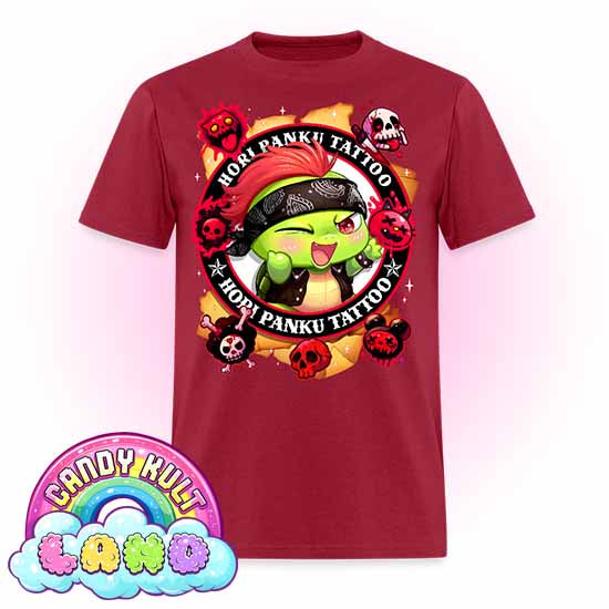 Hori Panku Tattoo - Candy Kult Land COLOUR Men's / Unisex Classic T-Shirt - Candy Kult - Candy Cult - Candy Kult Land - Wishbone - Boo Kitty - Panku - Frosti - Toxic Kitten - Hex-Heart - Cult Candy - Cake High Heels - [product_vendor}