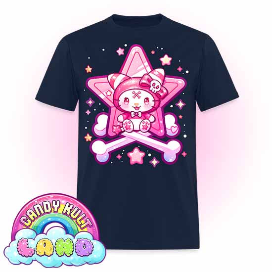 Wishbone Crossbones - Candy Kult Land COLOUR  Men's / Unisex Classic T-Shirt - Candy Kult - Candy Cult - Candy Kult Land - Wishbone - Boo Kitty - Panku - Frosti - Toxic Kitten - Hex-Heart - Cult Candy - Cake High Heels - [product_vendor}