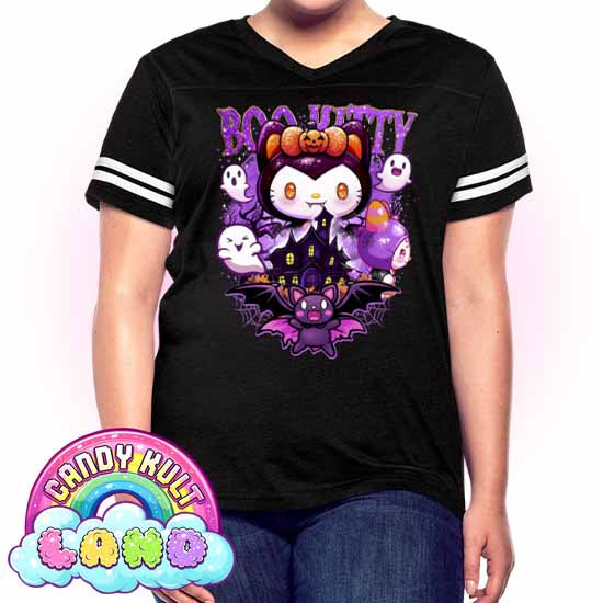 Boo Kitty Origins - Candy Kult Land Women’s Vintage Sport T-Shirt - Candy Kult - Candy Cult - Candy Kult Land - Wishbone - Boo Kitty - Panku - Frosti - Toxic Kitten - Hex-Heart - Cult Candy - Cake High Heels - [product_vendor}