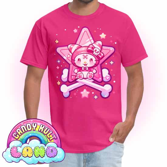 Wishbone Crossbones - Candy Kult Land COLOUR  Men's / Unisex Classic T-Shirt - Candy Kult - Candy Cult - Candy Kult Land - Wishbone - Boo Kitty - Panku - Frosti - Toxic Kitten - Hex-Heart - Cult Candy - Cake High Heels - [product_vendor}