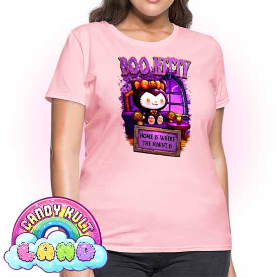 Home Is Where The Haunt Is Boo Kitty - Candy Kult land Women's FITTED T-Shirt - Candy Kult - Candy Cult - Candy Kult Land - Wishbone - Boo Kitty - Panku - Frosti - Toxic Kitten - Hex-Heart - Cult Candy - Cake High Heels - [product_vendor}