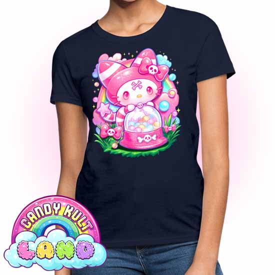 Wishbone Gumball Machine - Candy Kult Land Women's FITTED T-Shirt - Candy Kult - Candy Cult - Candy Kult Land - Wishbone - Boo Kitty - Panku - Frosti - Toxic Kitten - Hex-Heart - Cult Candy - Cake High Heels - [product_vendor}