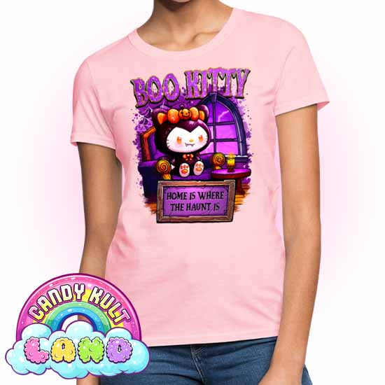 Home Is Where The Haunt Is Boo Kitty - Candy Kult land Women's FITTED T-Shirt - Candy Kult - Candy Cult - Candy Kult Land - Wishbone - Boo Kitty - Panku - Frosti - Toxic Kitten - Hex-Heart - Cult Candy - Cake High Heels - [product_vendor}