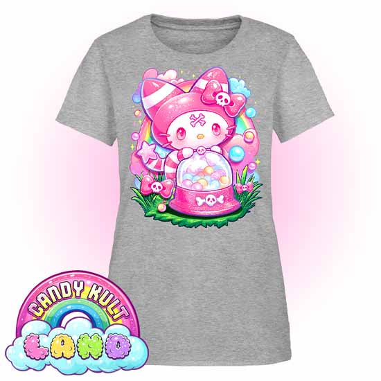 Wishbone Gumball Machine - Candy Kult Land Women's FITTED T-Shirt - Candy Kult - Candy Cult - Candy Kult Land - Wishbone - Boo Kitty - Panku - Frosti - Toxic Kitten - Hex-Heart - Cult Candy - Cake High Heels - [product_vendor}