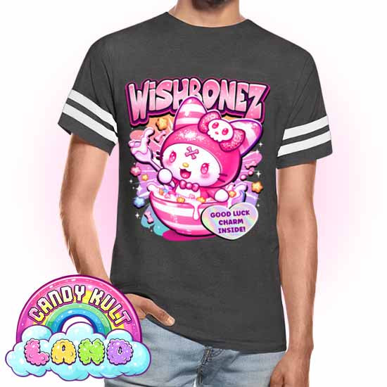 Wishbonez Cereal  - Candy Kult Land Men's / Unisex Vintage Sport T-Shirt - Candy Kult - Candy Cult - Candy Kult Land - Wishbone - Boo Kitty - Panku - Frosti - Toxic Kitten - Hex-Heart - Cult Candy - Cake High Heels - [product_vendor}