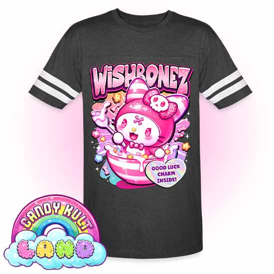 Wishbonez Cereal  - Candy Kult Land Men's / Unisex Vintage Sport T-Shirt - Candy Kult - Candy Cult - Candy Kult Land - Wishbone - Boo Kitty - Panku - Frosti - Toxic Kitten - Hex-Heart - Cult Candy - Cake High Heels - [product_vendor}