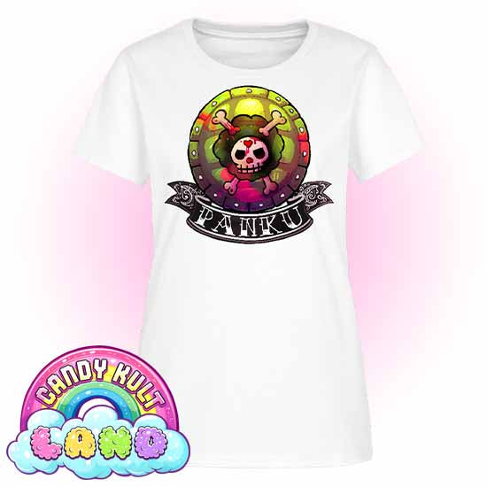 Panku Logo - Candy Kult Land Women's FITTED T-Shirt - Candy Kult - Candy Cult - Candy Kult Land - Wishbone - Boo Kitty - Panku - Frosti - Toxic Kitten - Hex-Heart - Cult Candy - Cake High Heels - [product_vendor}