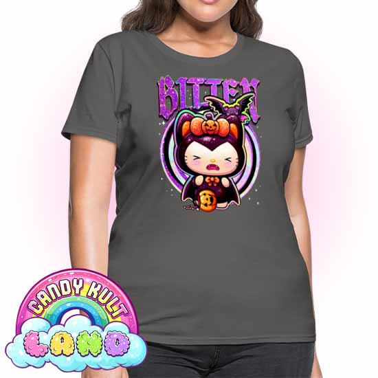 Boo Kitty Origins Bitten - Candy Kult Land Women's FITTED T-Shirt - Candy Kult - Candy Cult - Candy Kult Land - Wishbone - Boo Kitty - Panku - Frosti - Toxic Kitten - Hex-Heart - Cult Candy - Cake High Heels - [product_vendor}