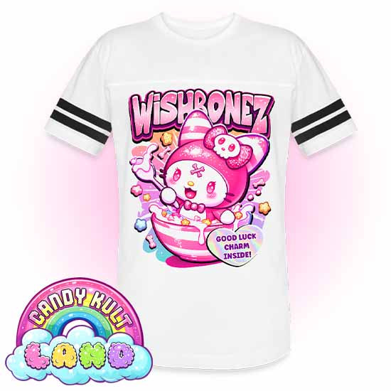 Wishbonez Cereal  - Candy Kult Land Men's / Unisex Vintage Sport T-Shirt - Candy Kult - Candy Cult - Candy Kult Land - Wishbone - Boo Kitty - Panku - Frosti - Toxic Kitten - Hex-Heart - Cult Candy - Cake High Heels - [product_vendor}