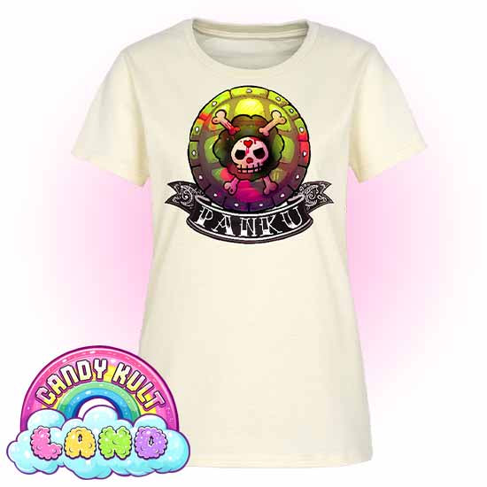 Panku Logo - Candy Kult Land Women's FITTED T-Shirt - Candy Kult - Candy Cult - Candy Kult Land - Wishbone - Boo Kitty - Panku - Frosti - Toxic Kitten - Hex-Heart - Cult Candy - Cake High Heels - [product_vendor}